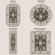 Brenham Uşak patterned brown & cream vintage Washable Custom Size Rug