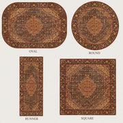 Derby Göbekli El Halısı patterned brown & burgundy vintage Washable Custom Size Rug