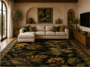 Satürn Tropikal Yaprak patterned Washable Custom Size Rug