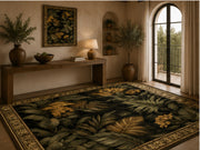 Satürn Tropikal Yaprak patterned Washable Custom Size Rug