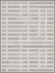 Bergen modern geometric cream & Pudra Tonlu Çizgili Washable Custom Size Rug