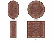 Hürrem classic Şal patterned burgundy İpek Görünümlü Washable Custom Size Rug