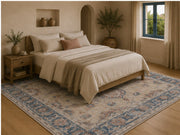 Palestine vintage Medallion Patterned beige & blue Washable Custom Size Rug