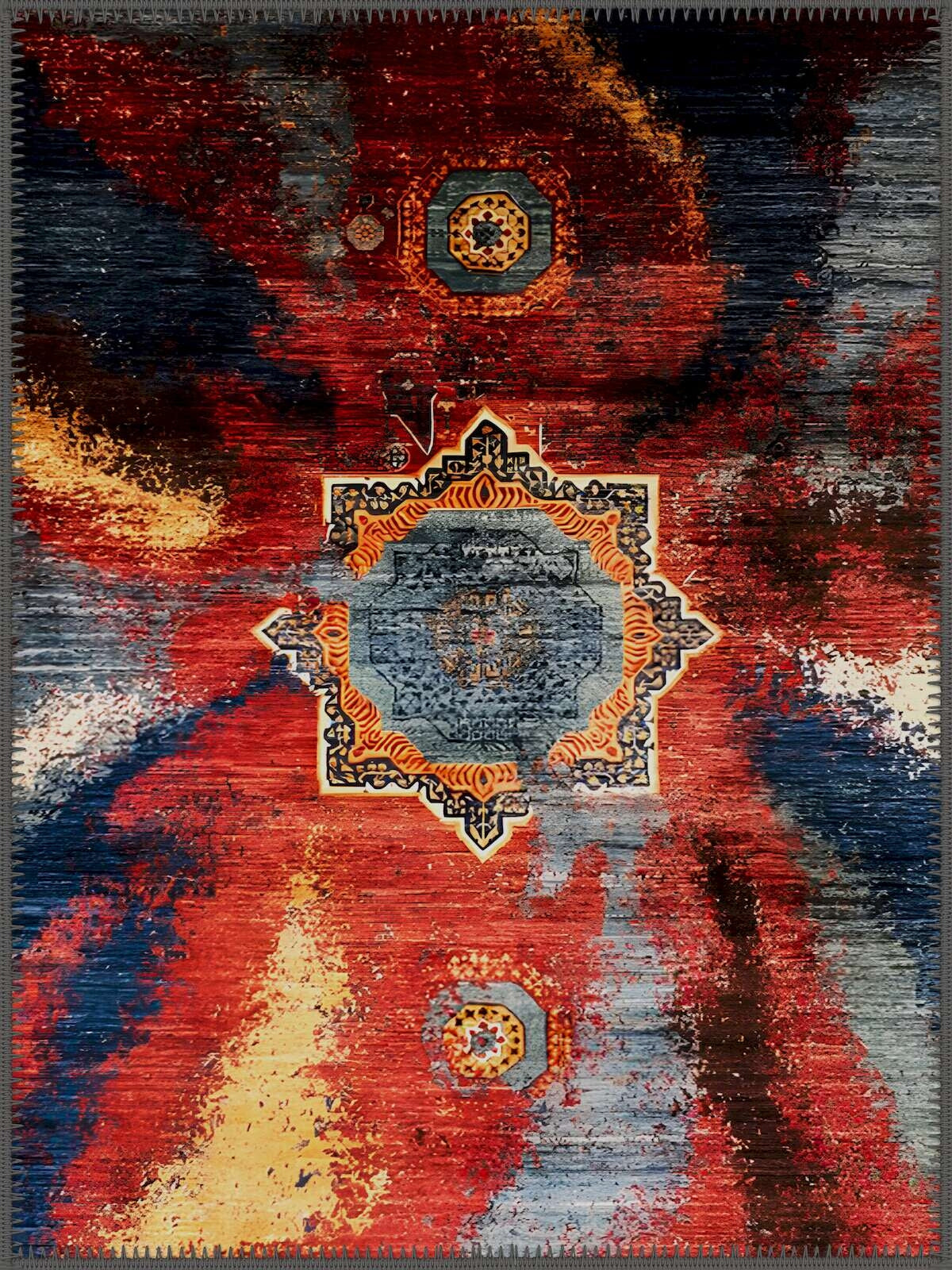 Gül abstract Washable Custom Size Rug