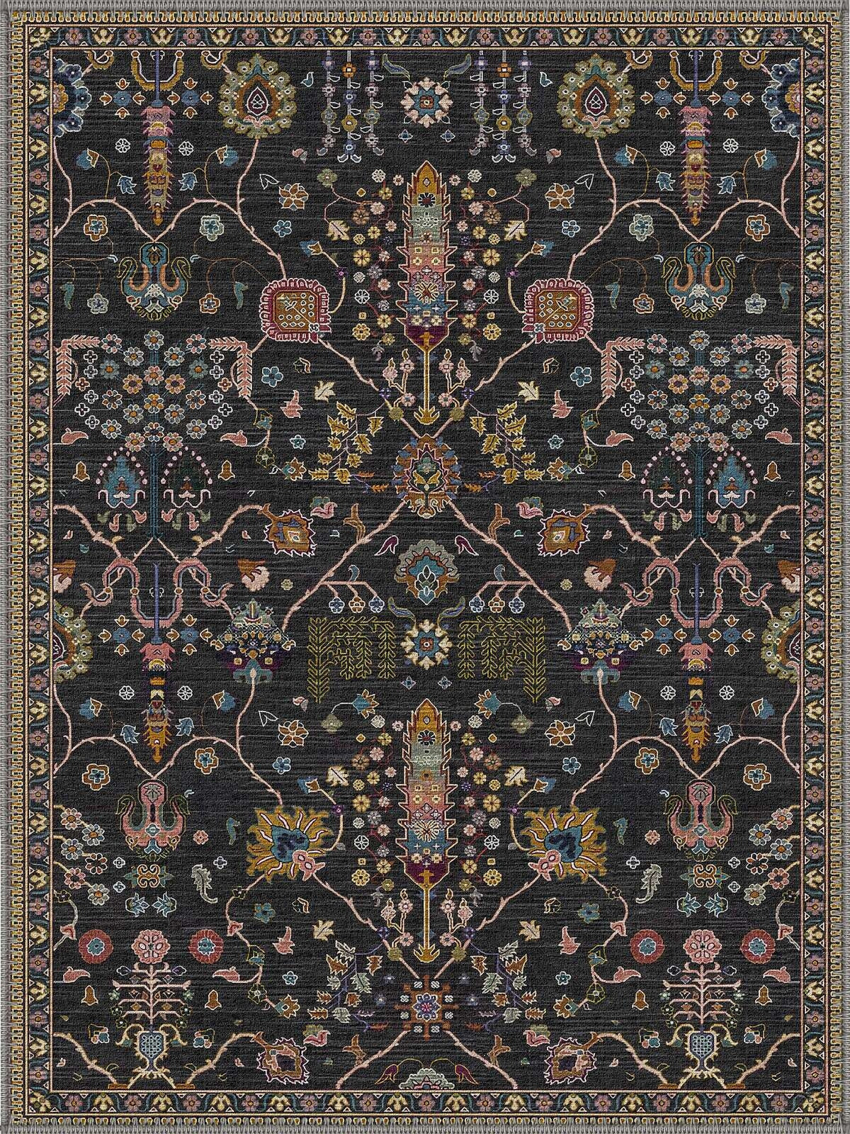 Taos ethnic Boho patterned Washable Custom Size Rug