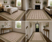 Eugene pink Çiçek patterned vintage Washable Custom Size Rug