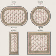 Eugene pink Çiçek patterned vintage Washable Custom Size Rug