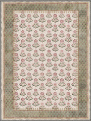 Eugene pink Çiçek patterned vintage Washable Custom Size Rug
