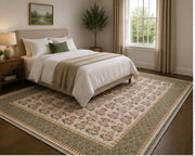 Eugene pink Çiçek patterned vintage Washable Custom Size Rug