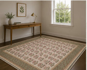 Eugene pink Çiçek patterned vintage Washable Custom Size Rug