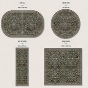 Wimberley green Çiçek patterned Washable Custom Size Rug