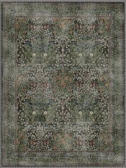 Wimberley green Çiçek patterned Washable Custom Size Rug
