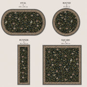 Bozeman Koyu green Nar & Kuş patterned Washable Custom Size Rug