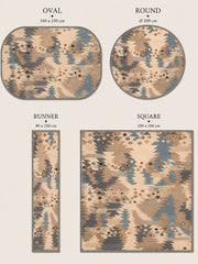 Stavanger geometric patterned blue Washable Custom Size Rug