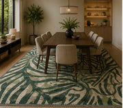 Buffalo abstract green patterned Washable Custom Size Rug
