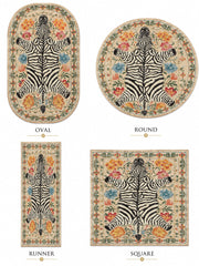 Syracuse Zebra patterned floral Washable Custom Size Rug