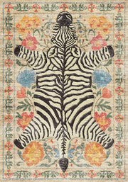 Syracuse Zebra patterned floral Washable Custom Size Rug