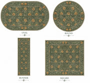 Los Angeles green Çiçek patterned Washable Custom Size Rug